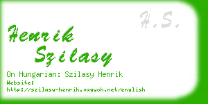 henrik szilasy business card